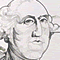 surreal dollar caricature portrait of George Washington