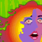 psychedelic girl with multicolored hair